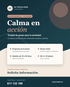 Terapia de grupo para la ansiedad en Cartagena: programa Calma en acción